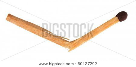 broken matchstick isolated on white