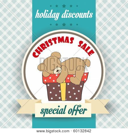 Christmas Sale Design With Teddy Bear
