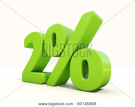 2% Percentage Rate Icon On A White Background