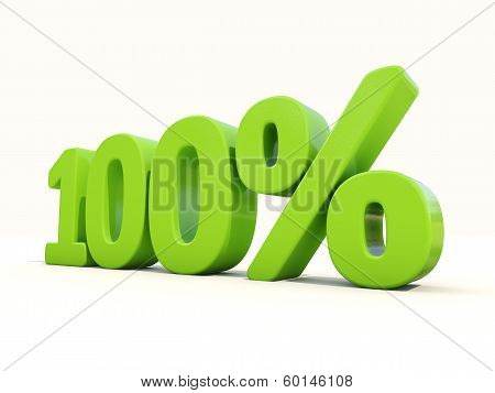100% Percentage Rate Icon On A White Background