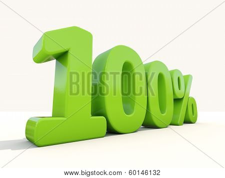 100% Percentage Rate Icon On A White Background