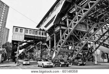 Elevated Train Tracks In Harlem