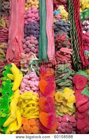 Chewy Candy Background In The Bazaar