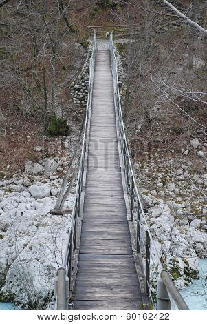 Suspension Bridge Over Soca River