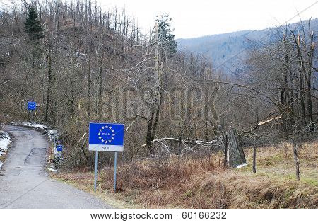 Rime Damaged Trees At Italy-Slovenia Border