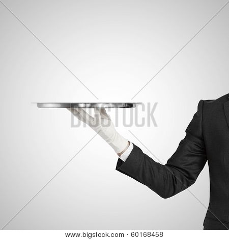 Hand Holding Silver Plate