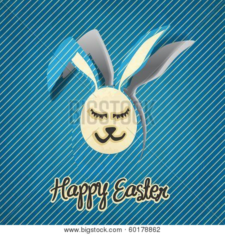 Happy Easter postcard vector illustration - bunny eggs