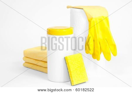 cleaning supplies yellow (stuff)