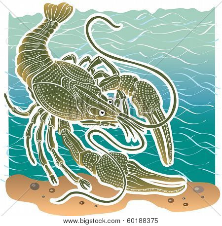 Molluscum Cancer In River Water. Illustration