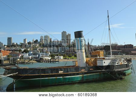 Paddlewheel Tug boat Eppleton Hall in San Francisco Maritime National Historical Park