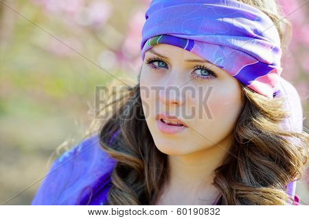 young beautiful woman portrait outdoor