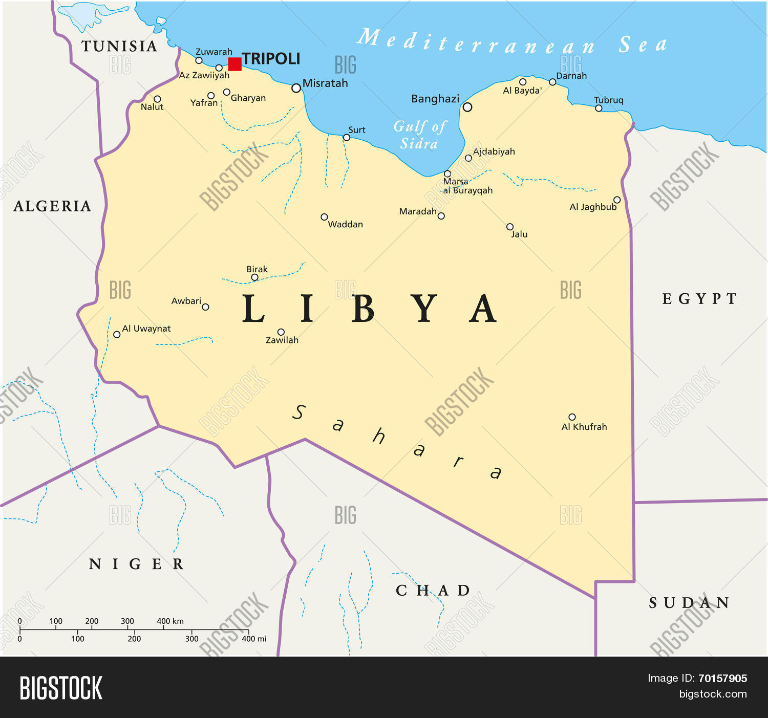 Libya Political Map Vector Photo Free Trial Bigstock 70157905