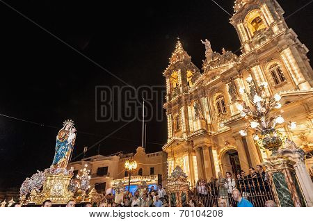 Santa Marija Assunta Procession In Gudja, Malta.