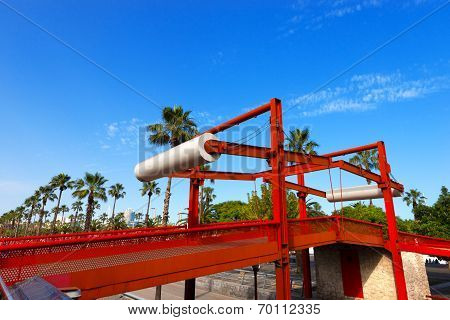 Red Drawbridge - Barcelona Spain