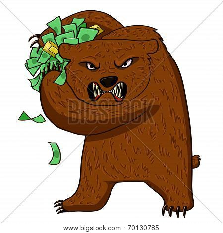 Angry Bear With Money