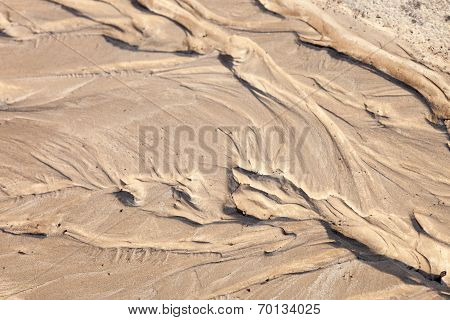 Sand Surface With The Relief Formed By Water Currents