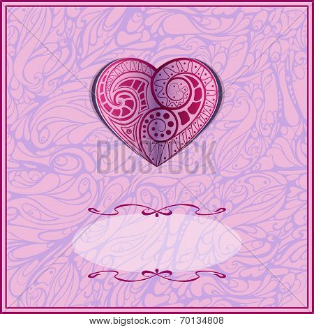 Valentine Card With Ornament