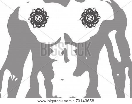 Iban or Sea Dayak tribal tattoo