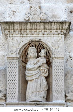 PERAST, MONTENEGRO - JUNE 08: Madonna with baby Jesus, Church of Our Lady of the Rocks, Perast, Montenegro, on June 08, 2012