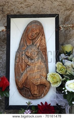 VEPRIC, CROATIA - JUNE 07: Madonna with Child, Shrine of Our Lady of Lourdes in Vepric, Croatia, on June 07, 2012.