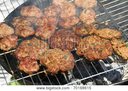 turkish kofte on the grill