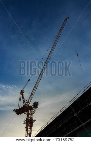 construction crane silhouette building