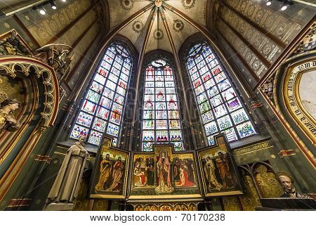 Interiors of Notre dame d'Anvers cathedral, Anvers, Belgium