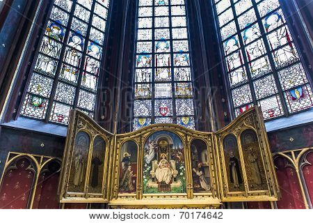 Interiors of Notre dame d'Anvers cathedral, Anvers, Belgium