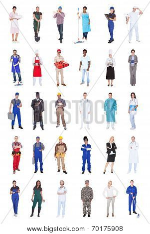Multiethnic People With Various Occupations