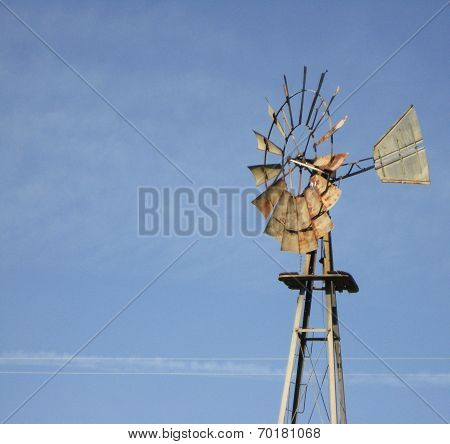 windmill with blue sky