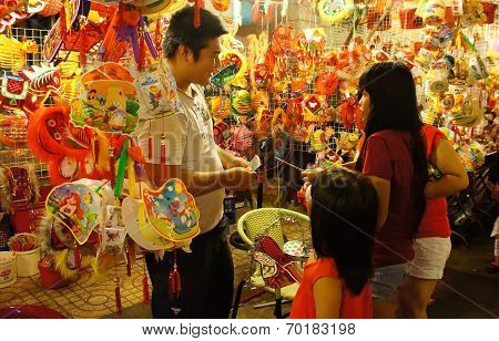 Ho Chi Minh Lantern Street At Night