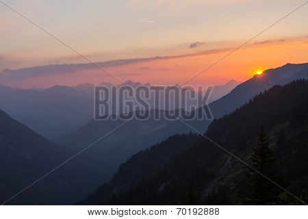 Sunset In The Mountains