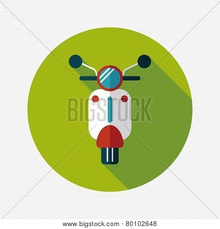 Transportation Scooter Flat Icon With Long Shadow,eps10