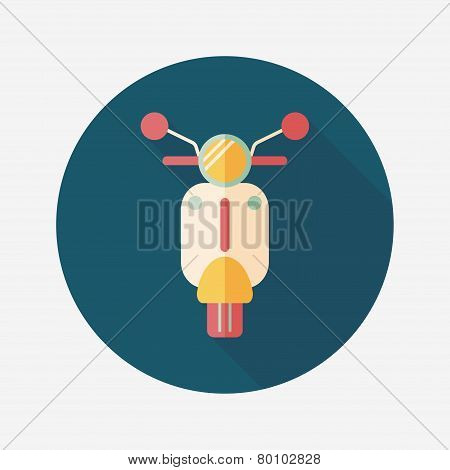 Transportation Scooter Flat Icon With Long Shadow,eps10
