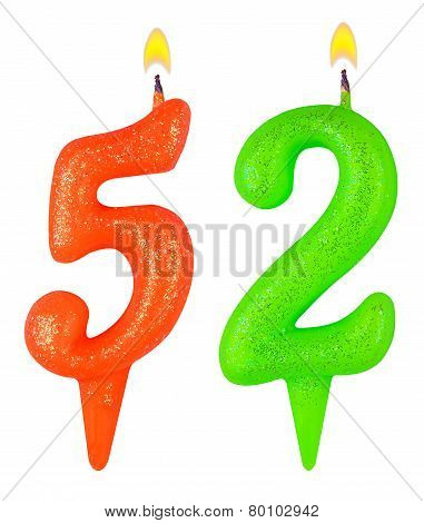 Birthday Candles Number Fifty Two