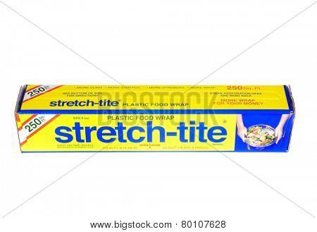 Hayward, CA - January 11, 2015: Packet of 250 Sq Ft of Stretch-tite brand plastic food wrap