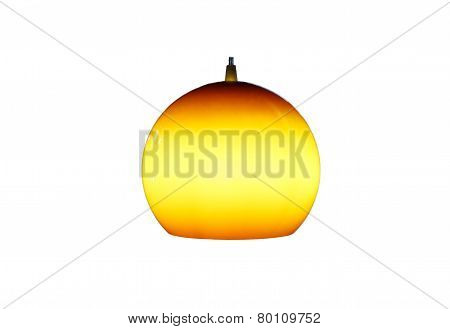 Lamp Yellow Color On A White Background.