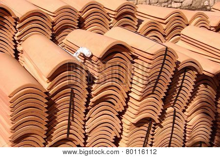 A stack of orange piles