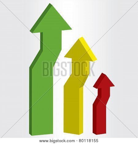 3D abstract colorful arrows vector.