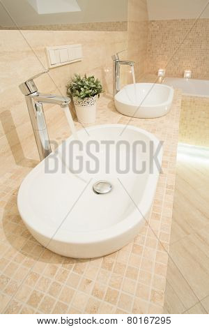 Washbowl With Running Water