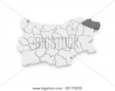 Map of Dobrich Province. Bulgaria. 3d