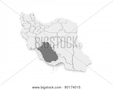 Map of Farce. Iran. 3d