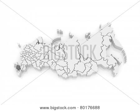 Map of the Russian Federation. Stavropol region. 3d