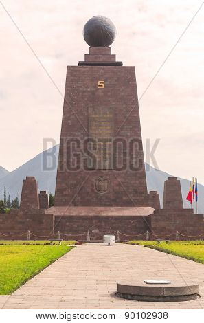 Imposing Monument Of Center Of The World, Mitad Del Mundo, South America
