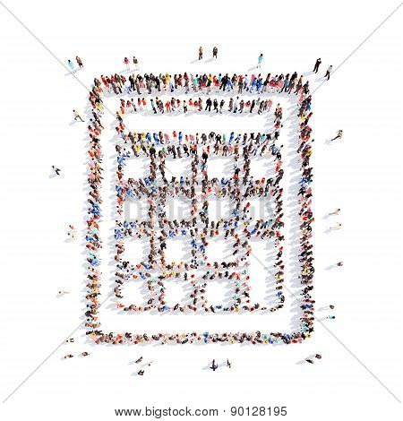 people in the shape of a calculator.