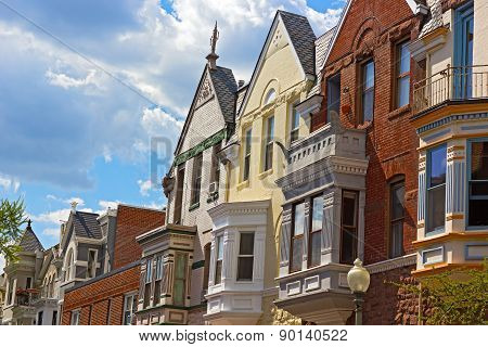 Luxury townhouses of Washington DC USA.