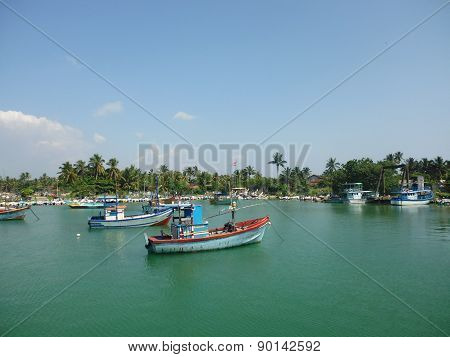 fishing boats at sea