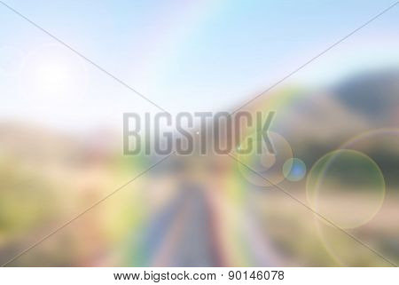 Abstract Blurred Background With Rainbow