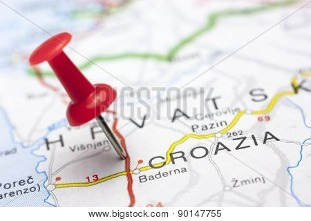 Croazia Map With Pin