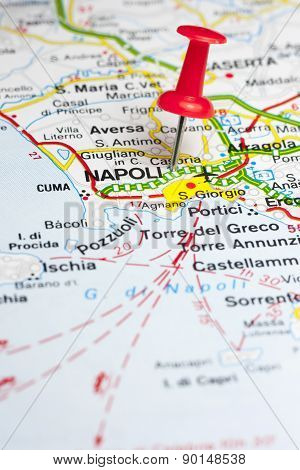 Naples City On A Road Map